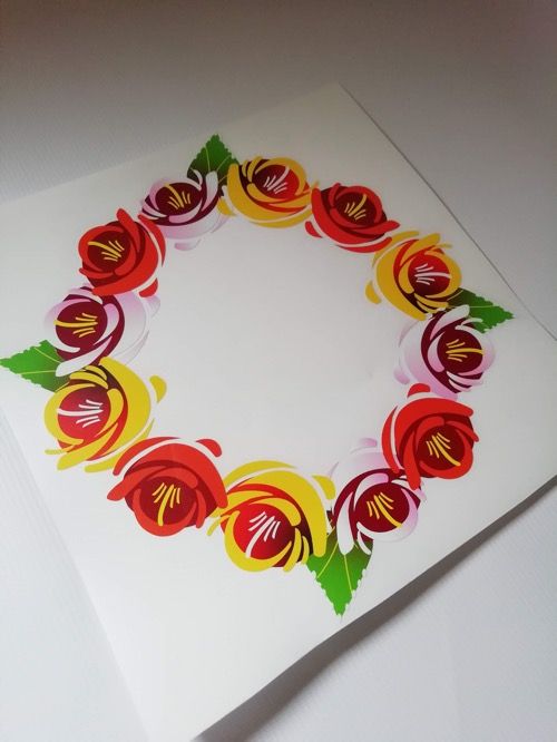 Traditional Style Canal Rose Sticker  Design 10A