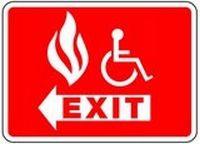 Disabled Fire Exit Left Safety Sticker
