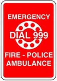 Emergency 999 Safety Sticker