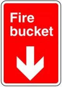 Fire Bucket Down Safety Sticker
