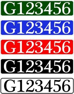 Great Ouse Plate Style Numbers