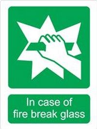 In case of fire smash glass sticker