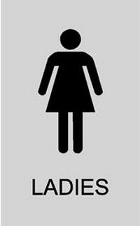 Ladies Toilet Door Sticker