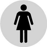 ladies toilet door sticker
