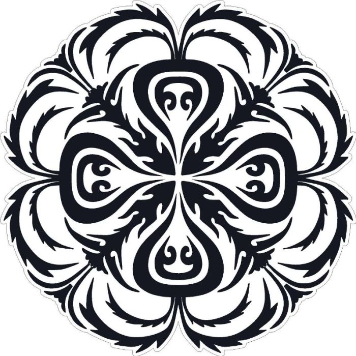 Mandala Black Yorkshire Rose Sticker