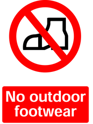 No Outdoor Footwear