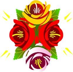 Traditional Style Canal Rose Sticker  Design 4