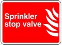 Sprinkler stop valve Safety Sticker