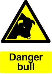 Warning Bull Safety Sticker