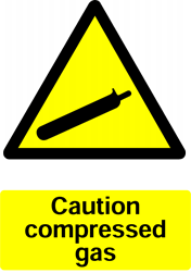 Warning Compressed Gas Safety Sticker