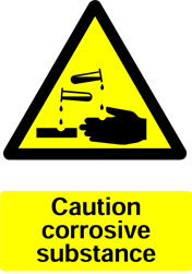 Warning Corrosive Safety Sticker