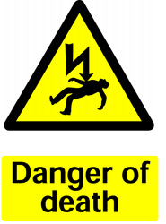 Warning Danger of Death Safety Sticker