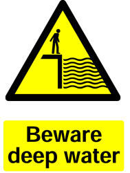 Warning Deep Water Safety Sticker