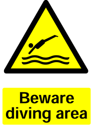 Warning Diving Area Safety Sticker