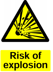 Warning Explosion Risk Safety Sticker