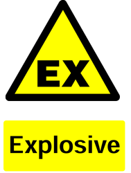 Warning Explosive Safety Sticker