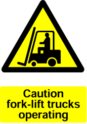 Warning Fork Lift Trucks Safety Sticker