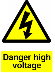 Warning High Voltage Safety Sticker