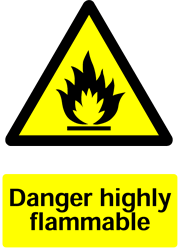 Warning Highly Flammable Safety Sticker