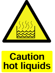 Warning Hot Liquids Safety Sticker