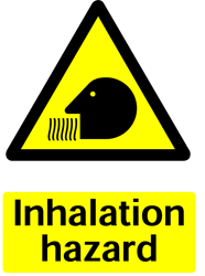 Warning Inhalation Hazard Safety Sticker