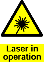 Warning laser in Operation Safety Sticker