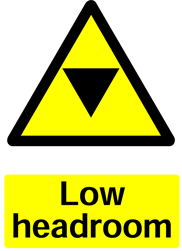 Warning Low Headroom Safety Sticker