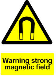Warning Magnetic Field Safety Sticker
