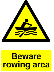 Warning Rowing Area Safety Sticker
