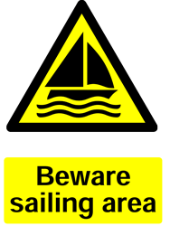 Warning Sailing Area Safety Sticker