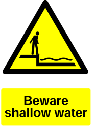 Warning Shallow Water Safety Sticker