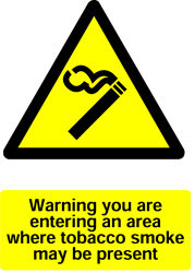 Warning Tobacco Smoke Safety Sticker