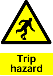 Warning Trip hazard Safety Sticker