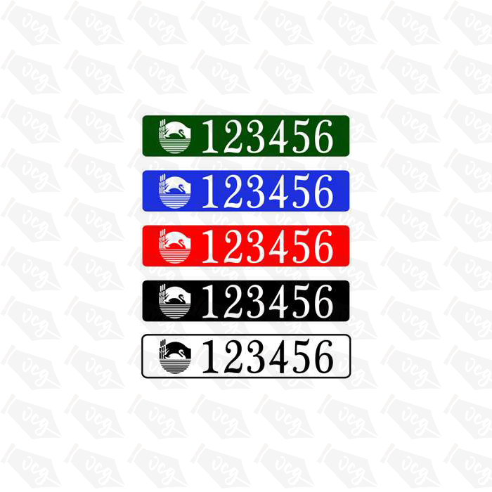 Combined BW and CRT  Boat Index Number Sticker Plate Style - OUR OWN DESIGN (Pair)