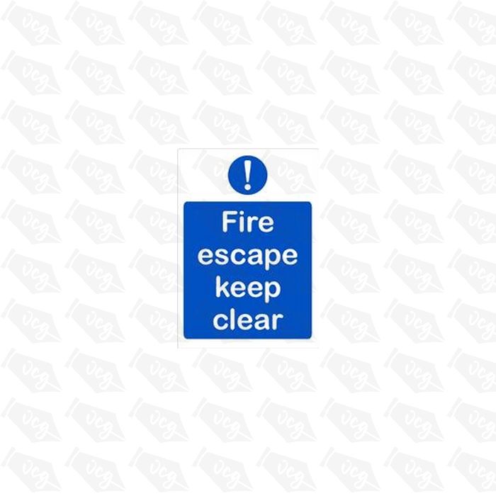 Fire Escape Keep Clear Vinyl Door Self Adhesive Sticker