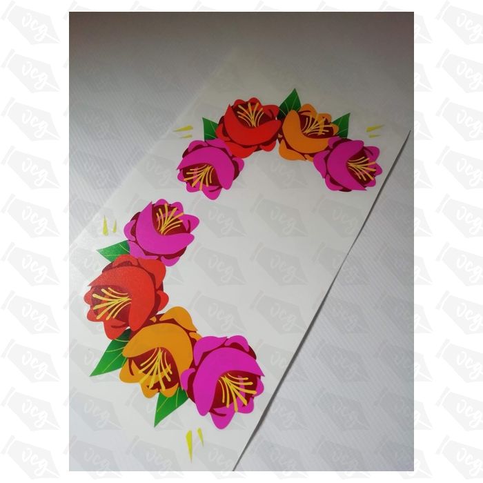 Traditional Style Canal Rose Sticker  Design 17 (Pair)