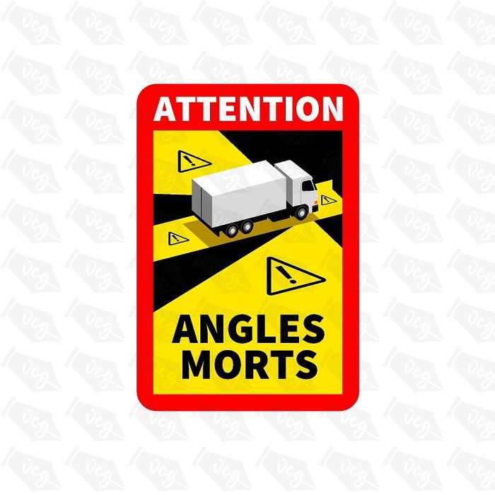Blind Spot Angles Morts Truck Sticker
