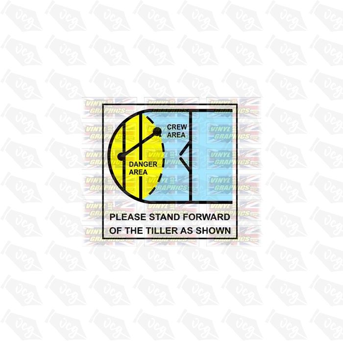 Boat Tiller Safety Graphic Sticker Decal