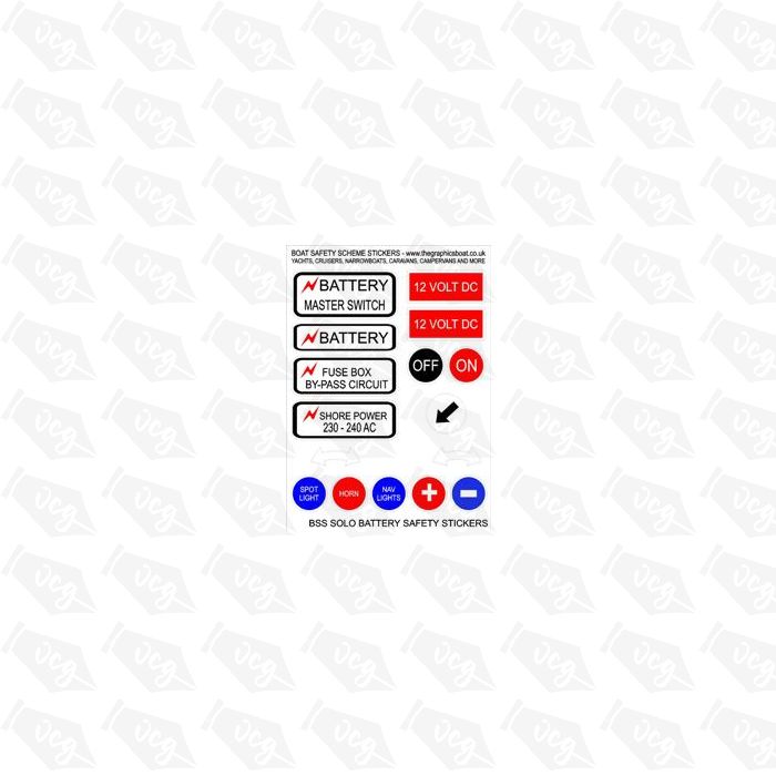 BSS Solo Battery - Boat Safety Scheme safety stickers.