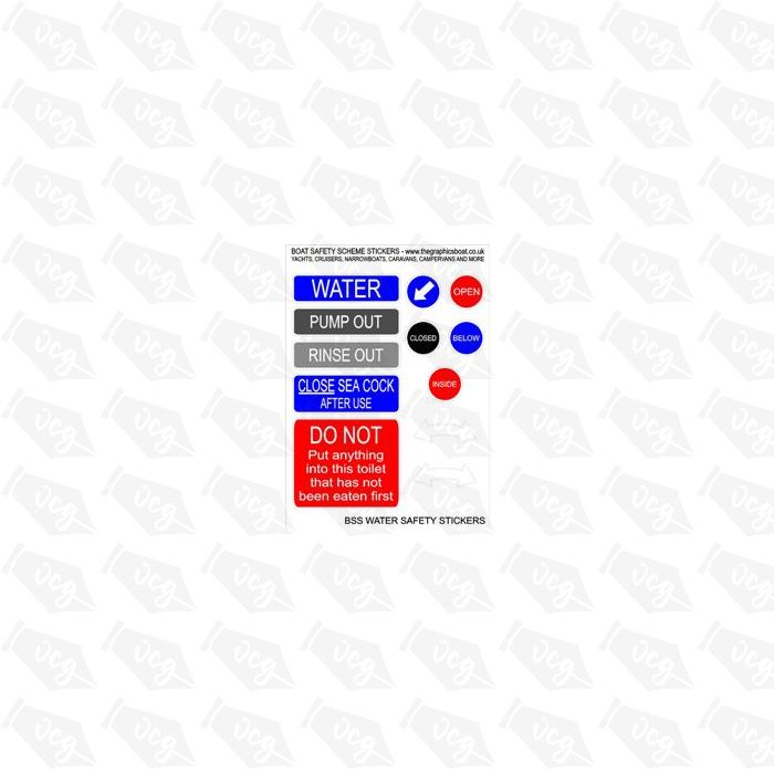 BSS Water - Boat Safety Scheme safety stickers.