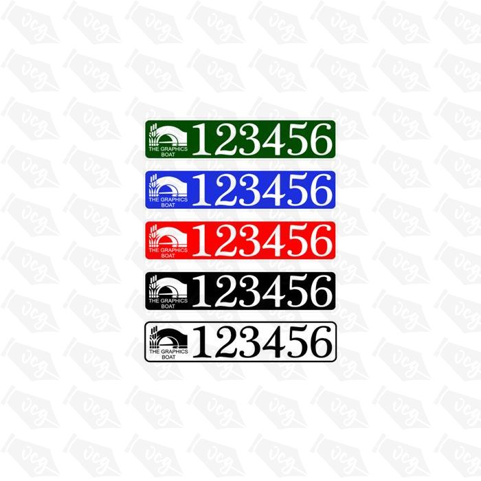 BW/CRT Boat Index Number / Sticker Plate Style - With Boat Name / Colour