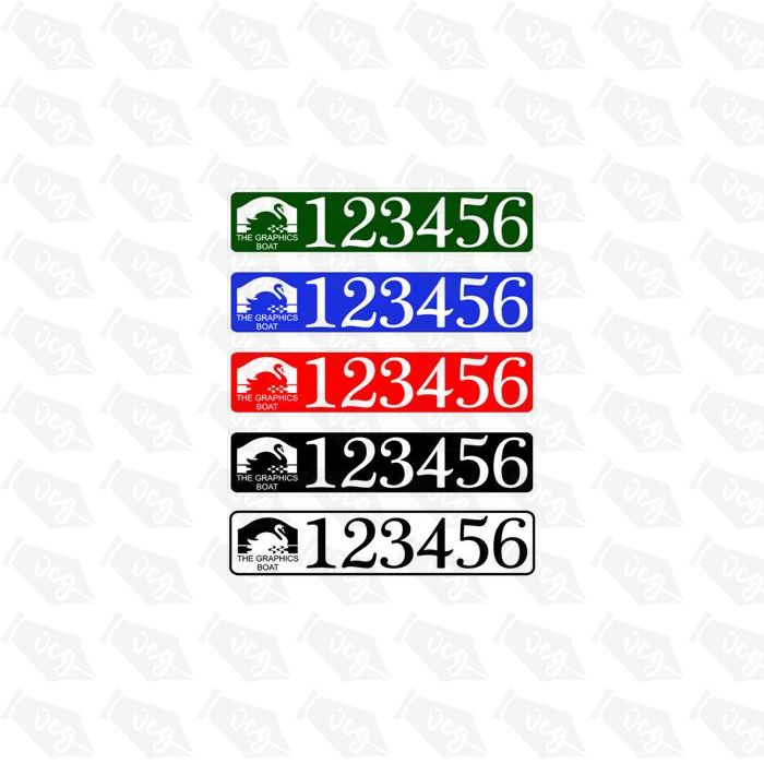 CRT Boat Index Number / Sticker Plate Style - With Boat Name / Colour