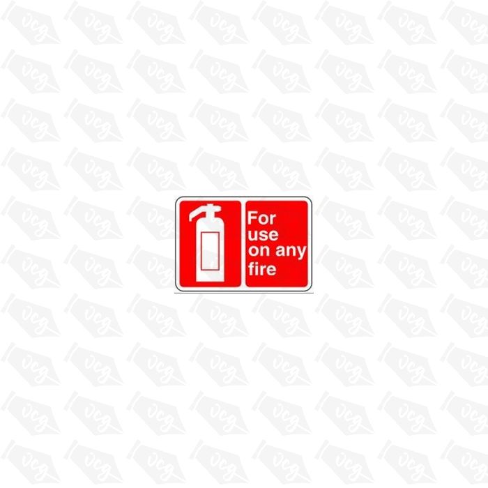 Extinguisher for use on any fire Safety Sticker