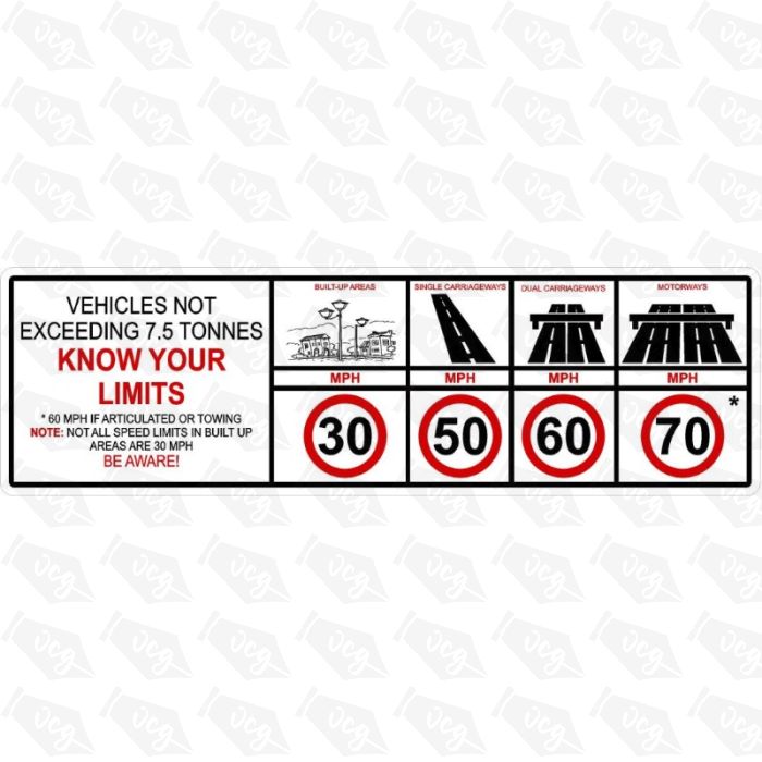 CG KNOW YOUR SPEED LIMITS Warning Sticker by caravangraphics.com