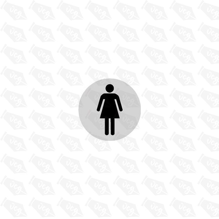 ladies toilet door sticker