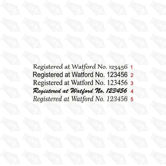 BW Registered At Number