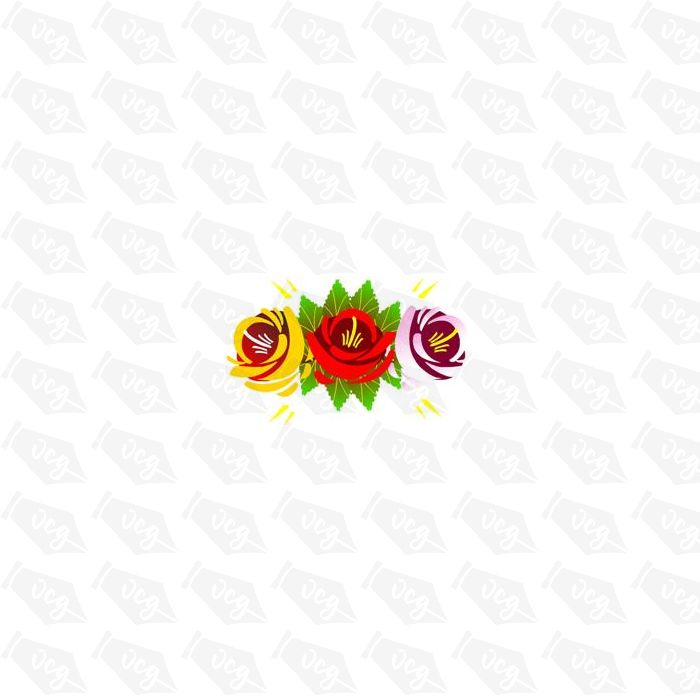Traditional Style Canal Rose Sticker  Design 2