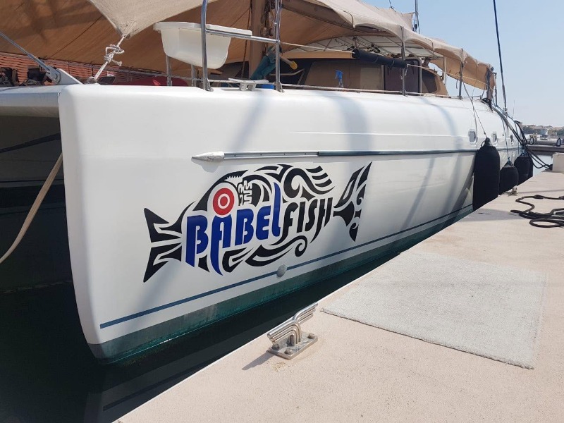 Canal boat with custom boat lettering